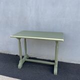 Patinated green baluster table