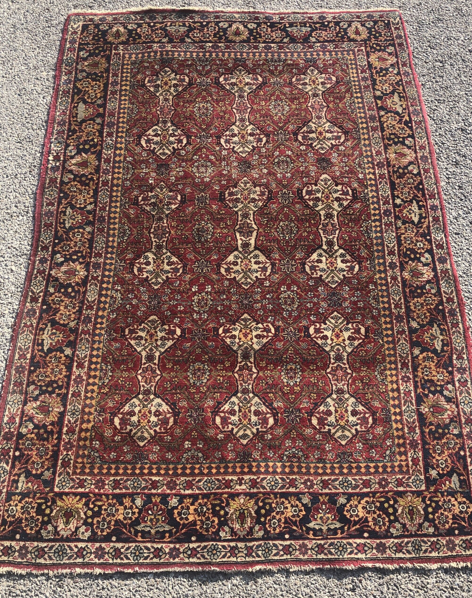 Tapis d'orient persan iran kirman 140x203cm