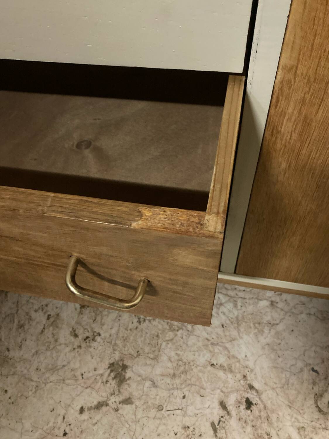 Renovated vintage asymmetrical wardrobe