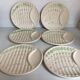 Six antique asparagus plates