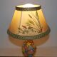 Lamp or night light bronze and ceramic glazed flowers