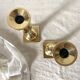 Pair of brass and lucite candlesticks, 1970s