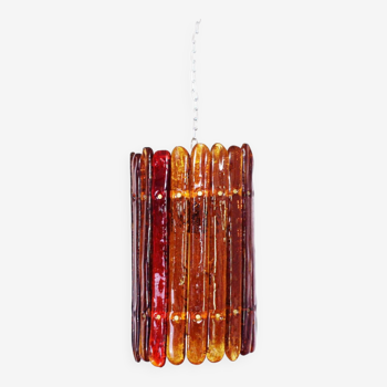 Amber glass pendant light