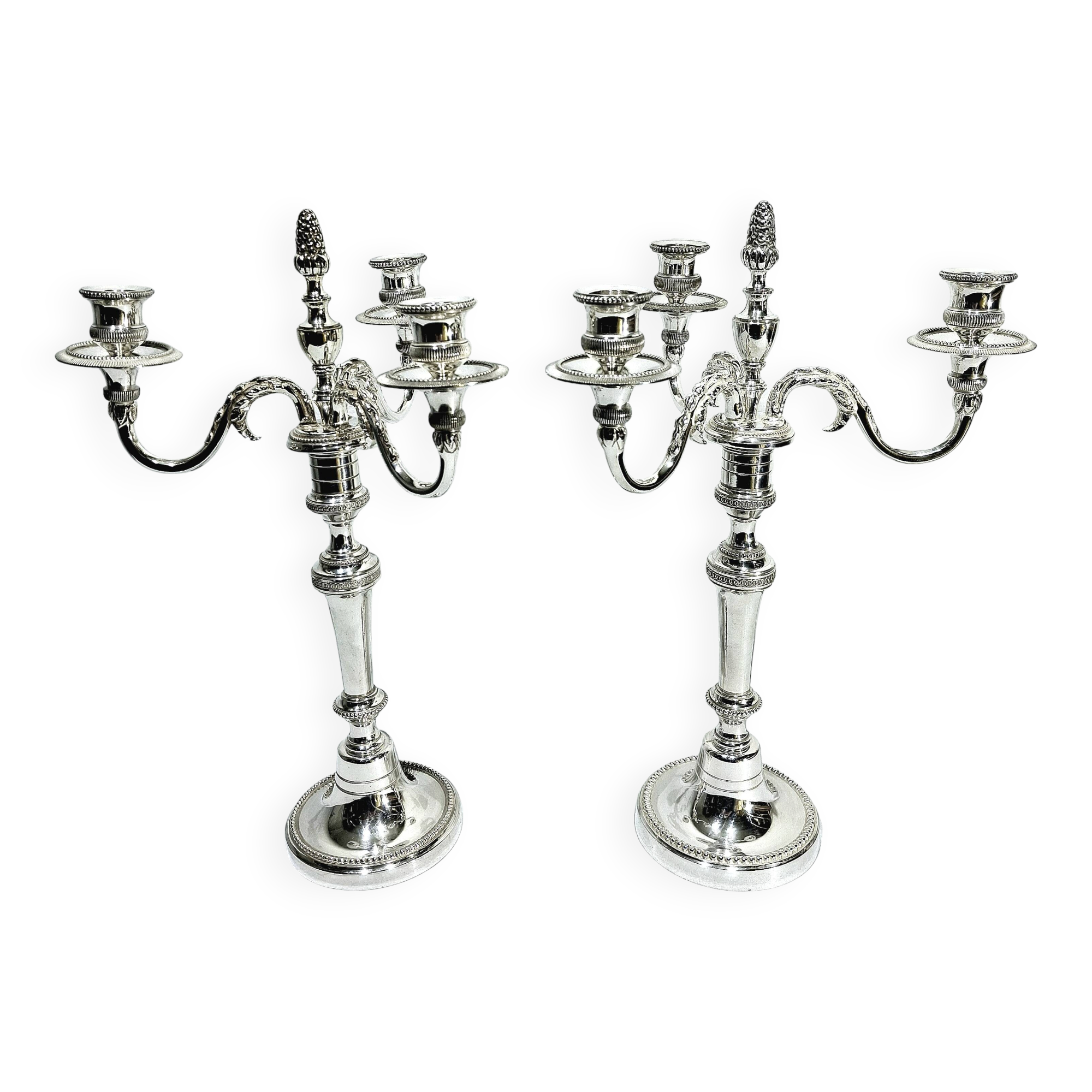 Chrysalia - pair of silvered bronze candelabra / €580