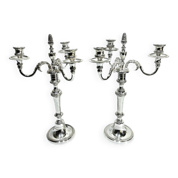 Chrysalia - pair of silvered bronze candelabra / €580