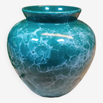 Vase potiche en céramique vert malachite