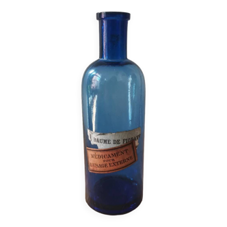 Flacon bouteille pharmacie apothicaire vintae bleue