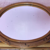 Rattan coat rack and vintage mirror