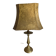 Lampe de table orientale – Laiton gravé & abat-jour parchemin