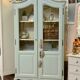 Vintage display case in Caiman green