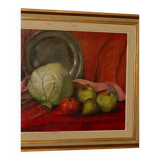 "Still Life with Cabbage and Fruits" by S. Jonsson