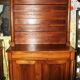 Sideboard with half-columns in walnut, Empire period.