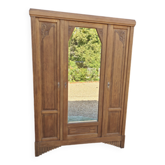 Art Deco oak wardrobe
