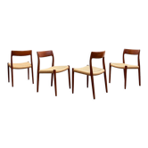 Dining chairs by Niels O. Møller for J.L. Moller, model 77, Denmark, 1950s.