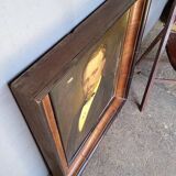 Portrait à l'huile sur toile, XIXème signé et daté