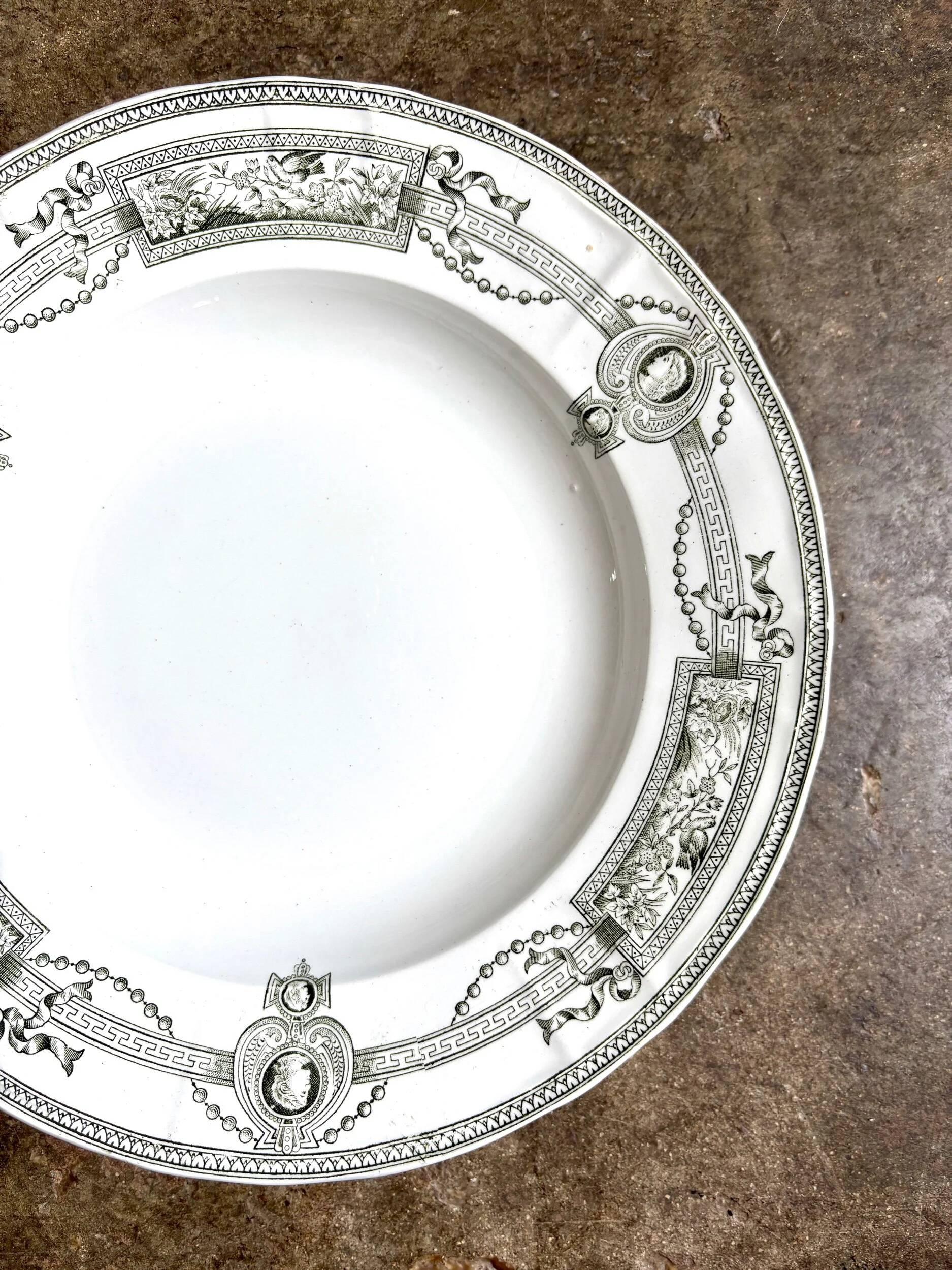 St Amand and Hamage ironstone deep plate, "Medallion" service