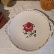 Old large half-porcelain dish Badonviller