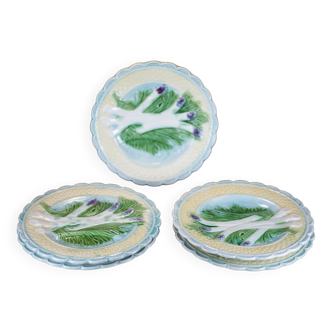 Old asparagus plate X 5, French slushie plate Salins-les-bains