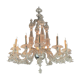 Venetian chandelier in transparent murano glass, 12 arms of light