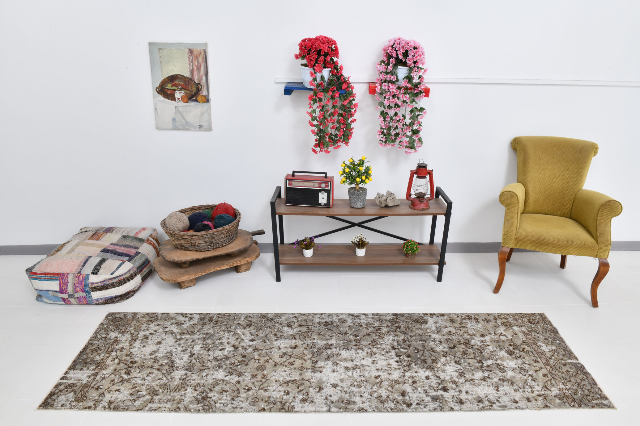 Turkish runner rug, 80x270cm