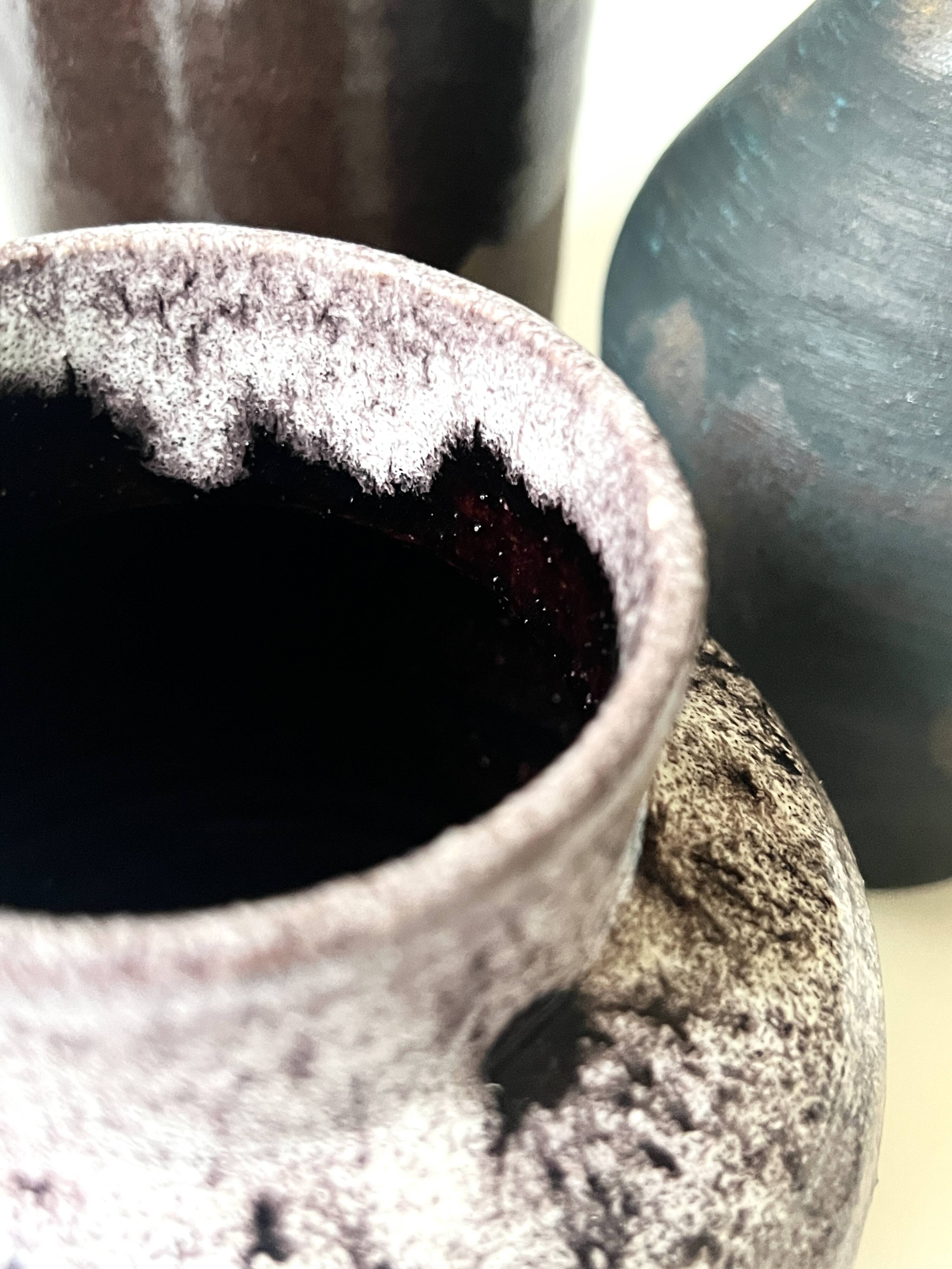 Glazed stoneware vase, Accolay FRANCE 1950