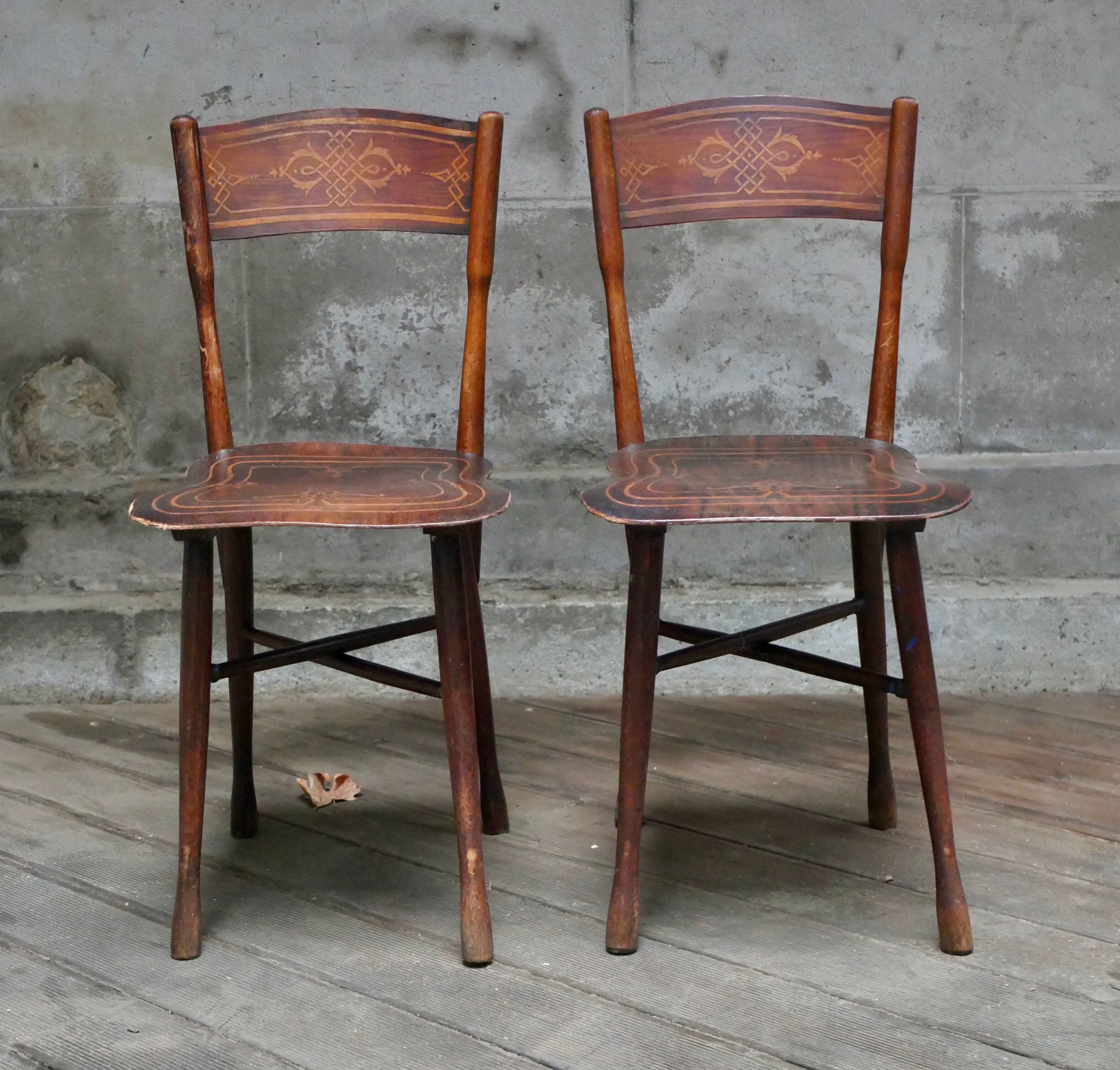 Pair of art nouveau chairs j&j kohn