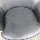 Pilot Scandinavian armchair by Arne Norell in black leather