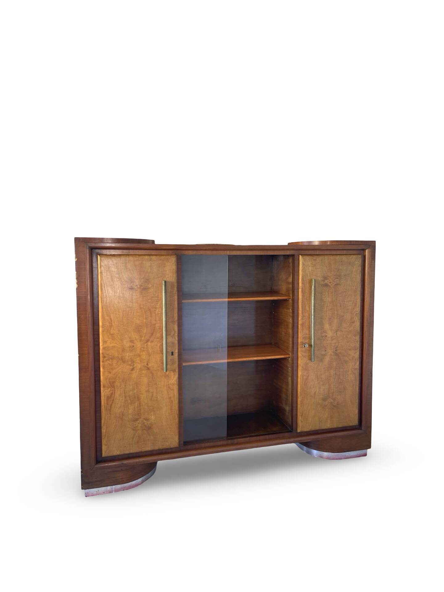 Striking Art Deco birch wood sideboard