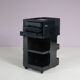 1970s black plastic trolley by Giovanni Pelis for Stile Neolt, Italy