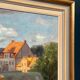 Large Original Swedish Oil on Panel – "Urban Landscape" by Wilhelm Matton – Signed – Dated 1947 – Framed – 83 × 73 cm (32.7 in × 28.7 in)