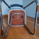 Bauhaus industrial style office chair shaped sled or sled in chrome tubular metal and skai