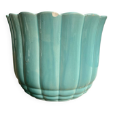 Turquoise ceramic cache-pot
