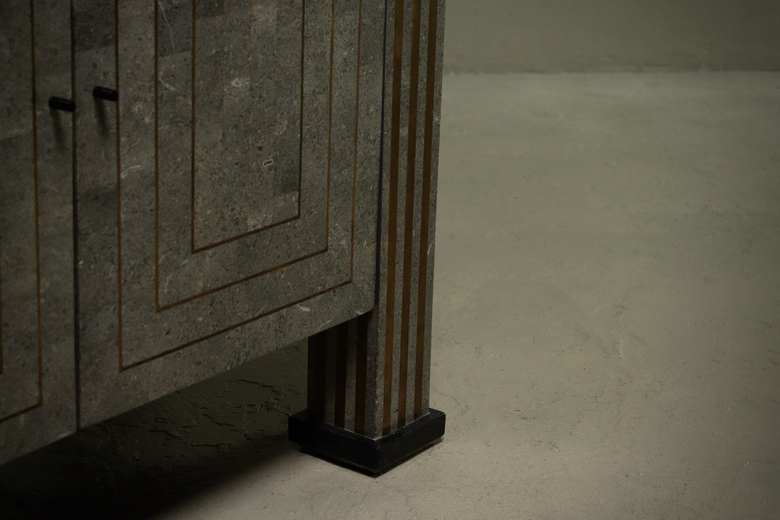 Maitland-Smith tessellated marble and brass sideboard 1980s