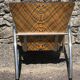 Pair of 2 atypical armchairs wood, chrome and leather vintage 1980
