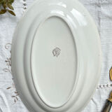 Plat oval vintage en faïence fleurie moulin des loups modèle "cordoue"