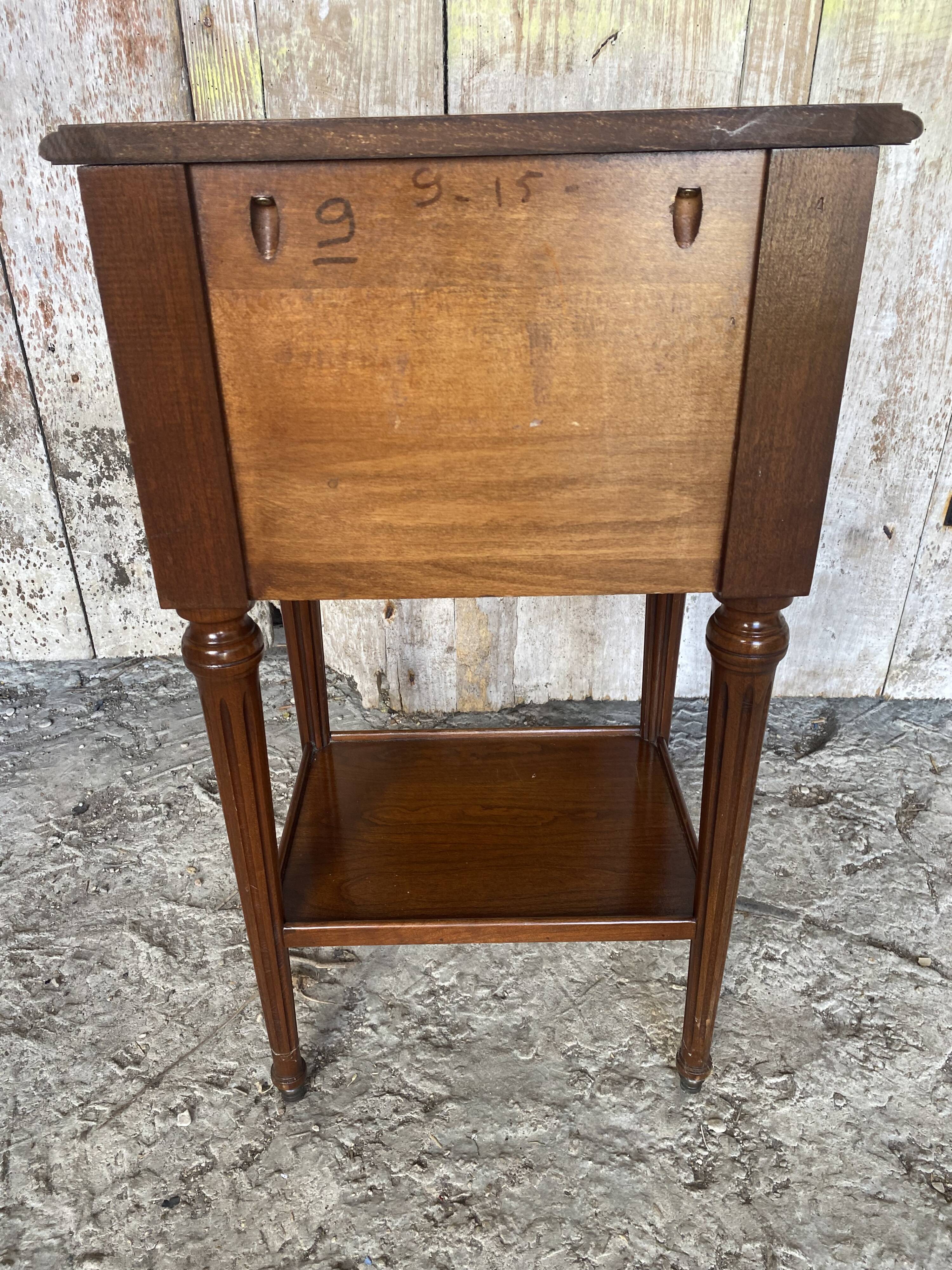 Antique Nightstand TRICOIRE Louis XVI Style Wood 2 Drawers Vintage