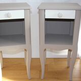 Pair of painted wooden bedside tables