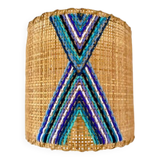 Embroidered rattan applique
