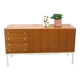 Fineer dressoir uit Zweden met wit stalen poten