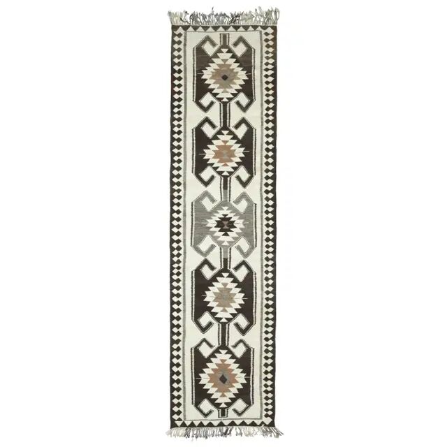 Tapis vintage turc en laine et coton beige noué à la main, années 1970