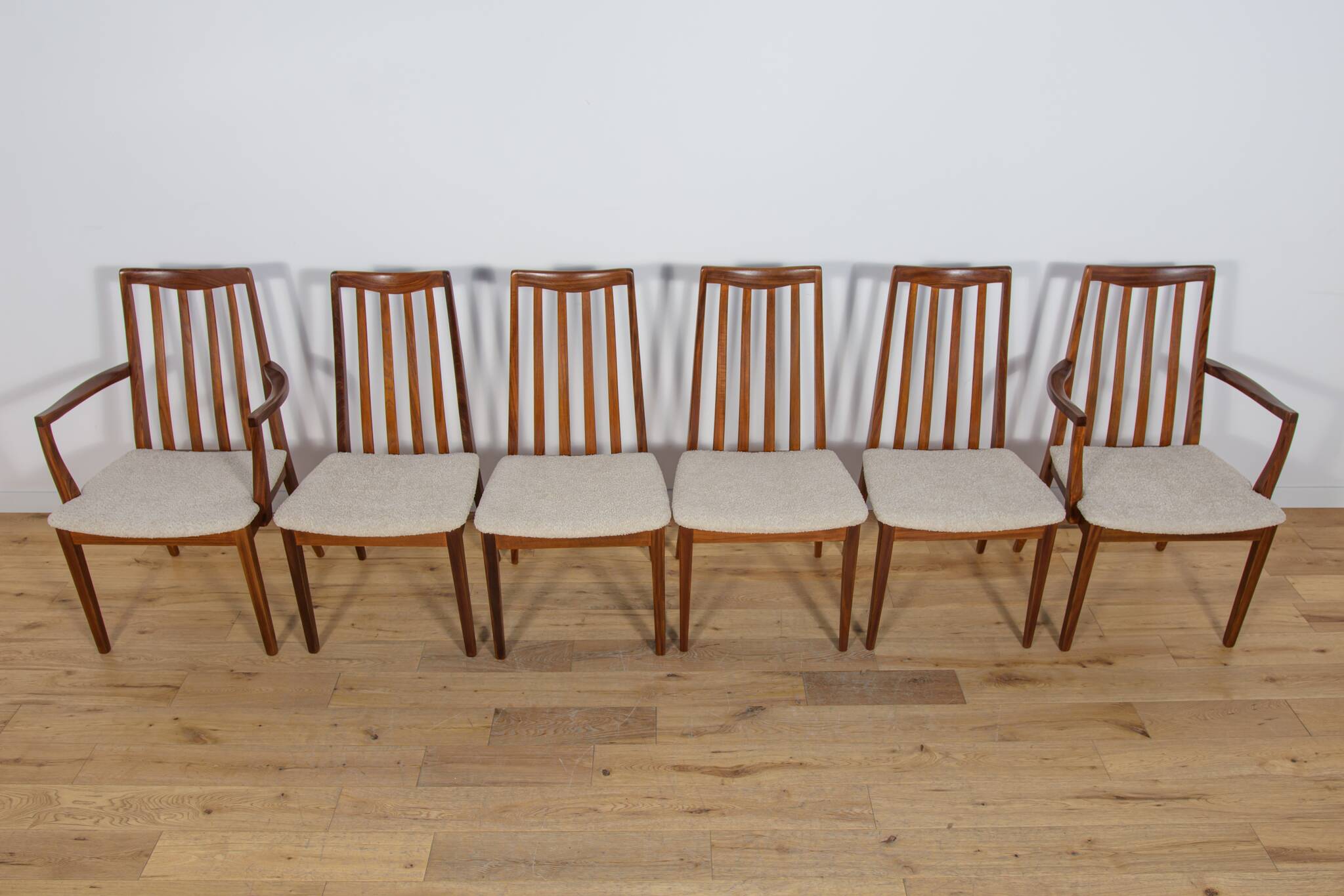 Mid-Century Teak and Fabric Dining Chairs by Leslie Dandy for G-Plan, Unite