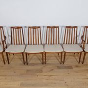 Chaises de salle à manger en teck et tissu du milieu du siècle par Leslie Dandy pour G-Plan, Unite