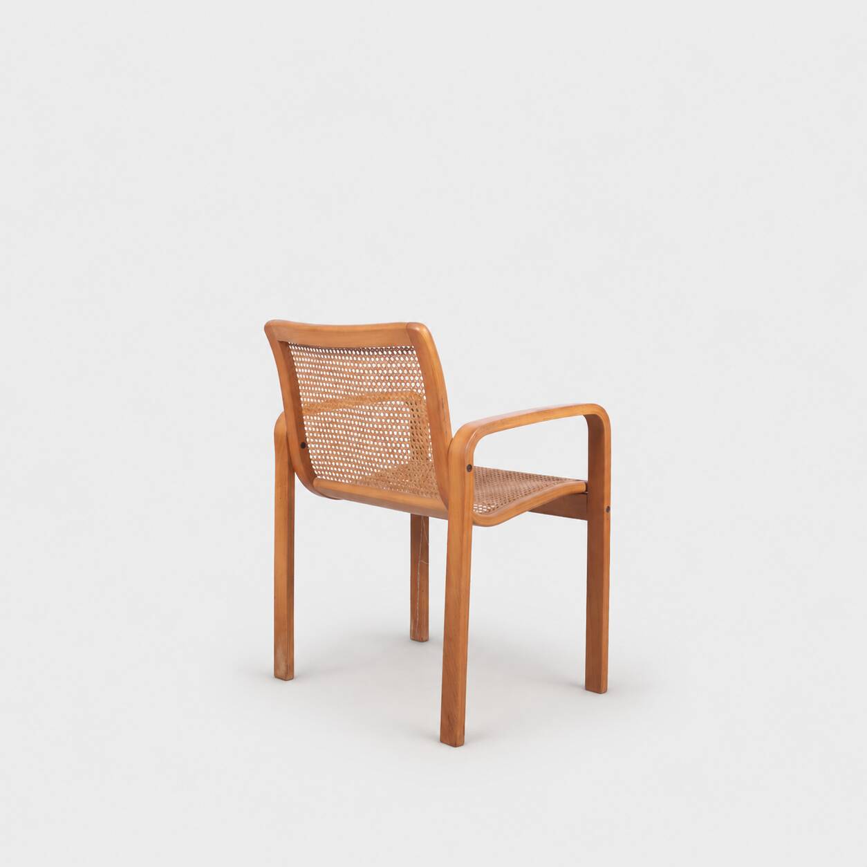 Pair of beech and cane armchairs - Olivo Pietro, Italy - 1990