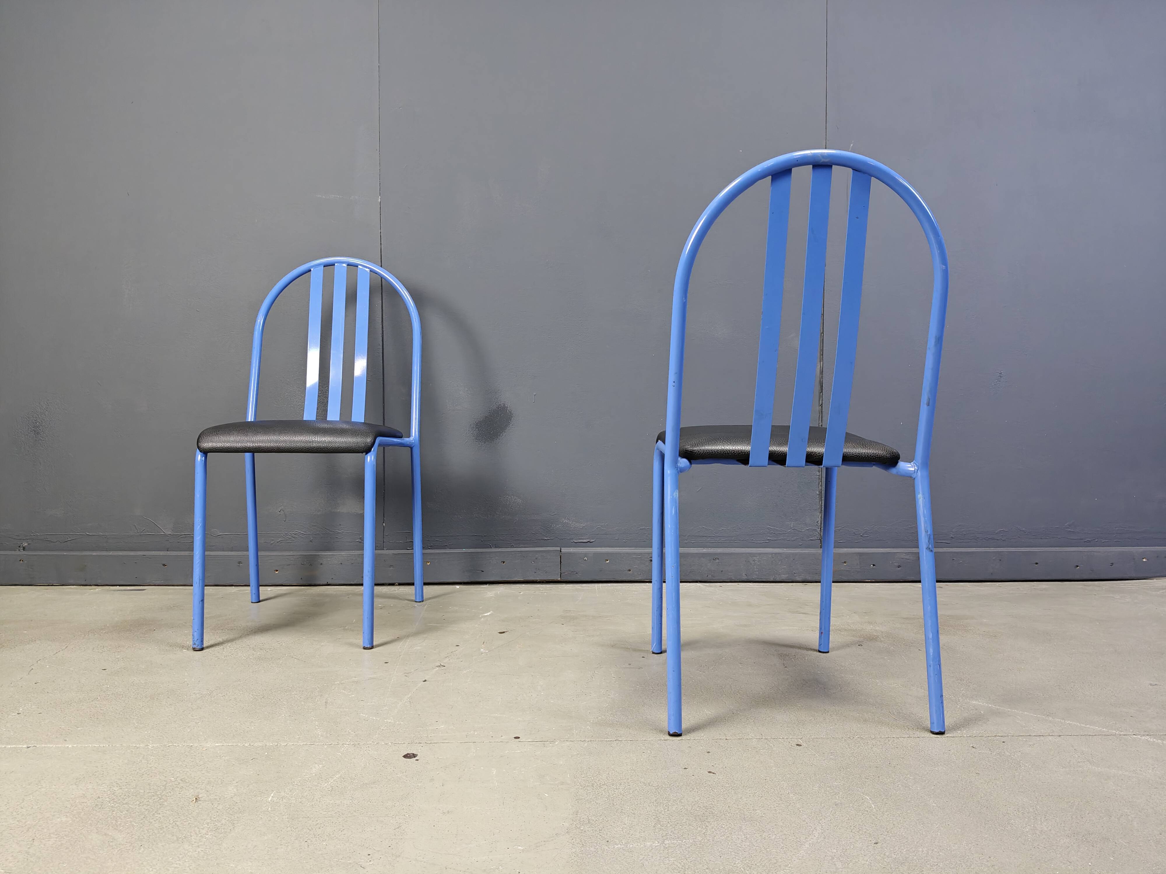 Set of Nr 222 chairs by Robert Mallet-Stevens, 1980s, Set of 7