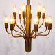 Brass chandelier with 16 lights, 1970s.