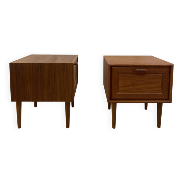 Paire de chevet en teck scandinave