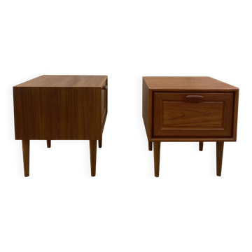Paire de chevet en teck scandinave