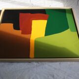 Palette of green, acrylic on canvas