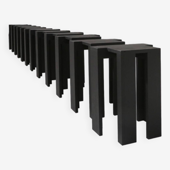 Black stackable stools of side tables (new) by Bram Vanderbeke, Belgium, 2017