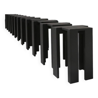 Black stackable stools of side tables (new) by Bram Vanderbeke, Belgium, 2017